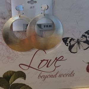 Metal silver long hoops erarings